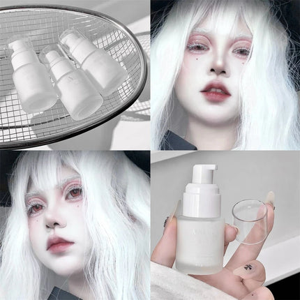 White Liquid Foundation Blending Pure Silky Creamy Matte Long-Wearing Transfer-Resistant for Stage Cosplay Halloween Makeup 30ml