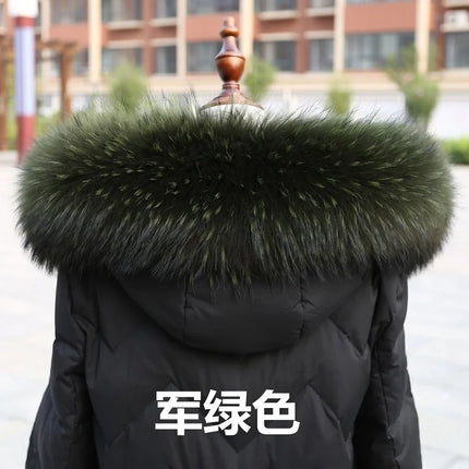 Natural Real Raccoon Fur Collar winter women Down Coat Hood Decor Fur Trim Warmer Fur Scarf Ladies Genuine Luxury Shawls