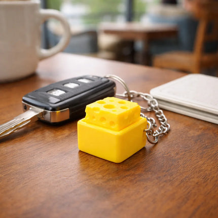 Cheese Clicker Fidget Keychain, Cheese Keyboard-Style Sensory Toy for Stress Relief, Anxiety & ADHD, Decompression Gift for Kids