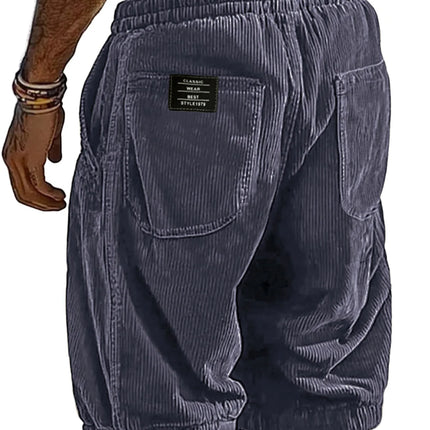 2026 New Men's Retro Corduroy Casual Shorts Men Fashion Solid Sweatpants Harajuku Corduroy Short Pants New Men Clothing Roupas
