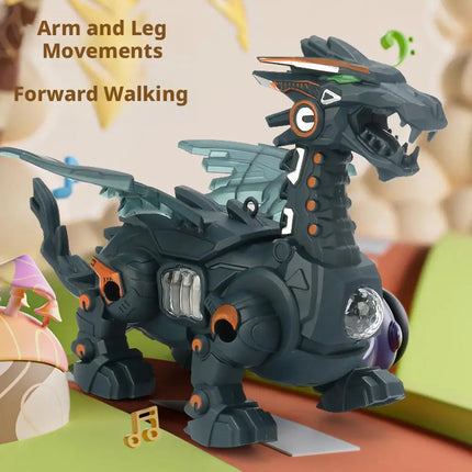 Simulation Fire Mechanical Dinoasur Water Spray Cool Light Electric Children Entertainment Puzzle Model Game Toys for Boys Gifts