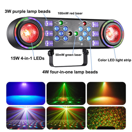 80W Dj Lights with Stand,7 in 1 Party Light Dj Disco Lights Sound Activated DMX with Rotating Ball,Strobe,Colorful Effect