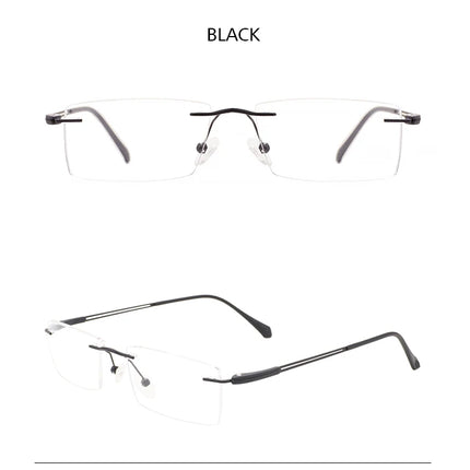 Ultralight Men Rimless Prescription Glasses Frameless Reading Computer Driving Blue Light Blocking Myopia Eyeglasses Progressive
