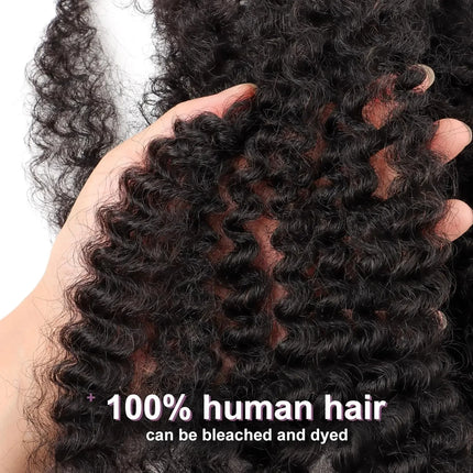 10-18 Inches Afro Kinky Bulk Human Hair Natural Color Bulk Human Hair Remy Hair Bundle Bulk Hair for Braiding Hair Extensions