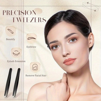 A Four-piece Precision Tweezers set - Professional Stainless Steel Eyebrow Tweezers, Multi-purpose Eyebrow Trimmers