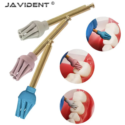 6Pcs/Set Dental Polishing Octopus Wheel Rubber Polishing Low-Speed Bending Machine Eagle Claw Wheel Spiral Flexible Brush