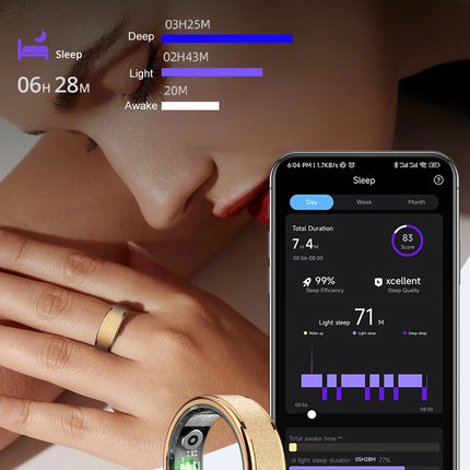 2024 COLMI R10 Smart Ring For Men Women, With Charging Case 39 Days Battery Life, Health and Sleep Monitor, 5ATM Waterproof