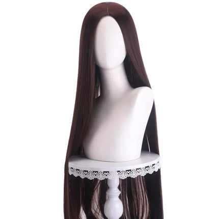 Long Straight Cosplay Wig Centre Parting Central Split Blond Pink Red Purple Heat Resistant Synthetic Hair Wigs