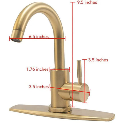 304 stainless steel kitchen faucet brushed gold wash basin hot and cold faucet bathroom swivel faucet