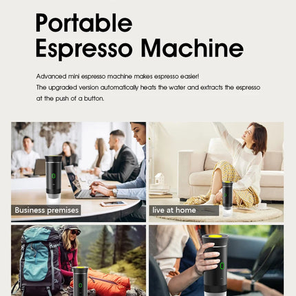 Wireless Electric Portable Espresso Coffee Machine for Car & Home Camping Coffee Maker 3-in-1 Capsule Powder Travel Coffee Maker