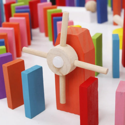 New Kids 120/240pcs Children Color Sort Rainbow Wood Domino Blocks Kits Early Bright Dominoes Games Educational Toys Gift