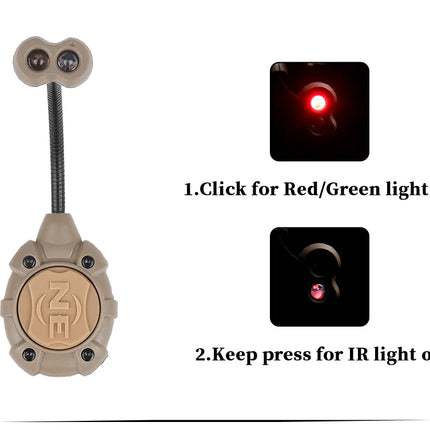 WADSN Airsoft Tactical Helmet Strobe Light 3 Mode IR Green Red LED Fast Helmet Lamp Survival Safety Flashlight for Hunting