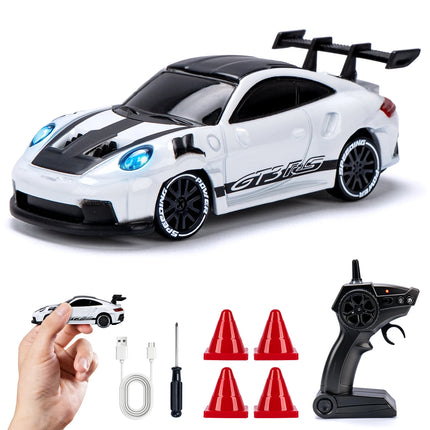 1/64 High Speed Drift RC Car with Light 2.4G 4WD Remote Control Car Desktop Mini Racing Cars Full Proportion Cars Model Gifts