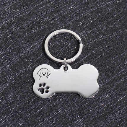 Custom Text Dog Tags Personalized Name Dog Cat ID Tag Bone Shaped Pendant Laser Engraving Address Number Customized Pets ID Tag