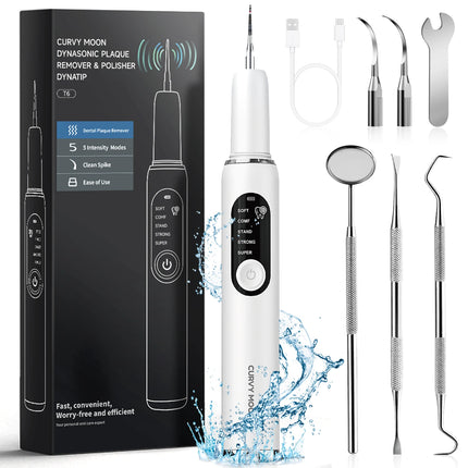 CURVY MOON T6 Electric Sonic Dental Calculus Scaler Oral Teeth Tartar Remover Plaque Stains Cleaner Removal Teeth Whitening