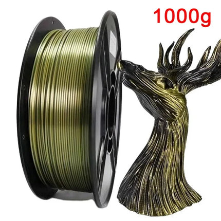 Dual Color Filament Silk PLA 1.75mm 1kg/500g/250g 3D Printer Filament High SpeedShiny PLA Multicolor Black Red Blue Bundle