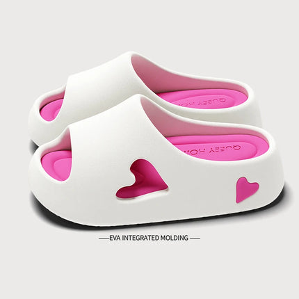 2025 Fashion Women's Slippers Sandals Beach Slides Solid Color Non-slip Thick Shower Shoes for Summer Home Outside