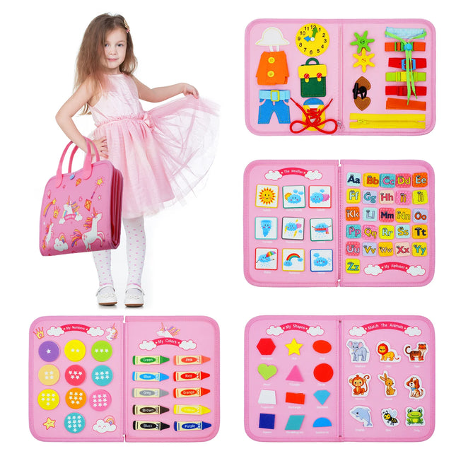 Montessori Busy Board Toys Toddlers Busy Book For Fine Motor Educational Learning Activities With Life Skills Sensory