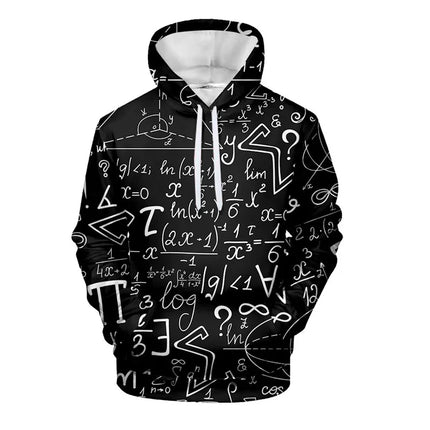 Science Formula Math Pattern Hoodie For Men Funny 3D Printed Long Sleeves Autumn Casual Pullover Tops Hoodies Loose Sweatshirts