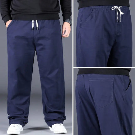 Large Size Men's Casual Pants XL-8XL Plus Size Straight Loose Fit Trousers Elastic Waist Oversized Cotton SweatPants Outdoor