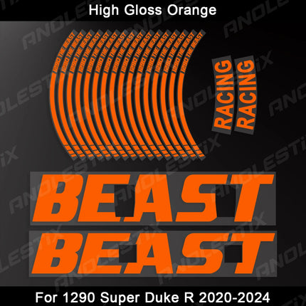 AnoleStix Motorcycle Wheel Sticker For KTM 1290 Super Duke R 2015-2024 Rim Stripe Decorative Tape Hub Decals