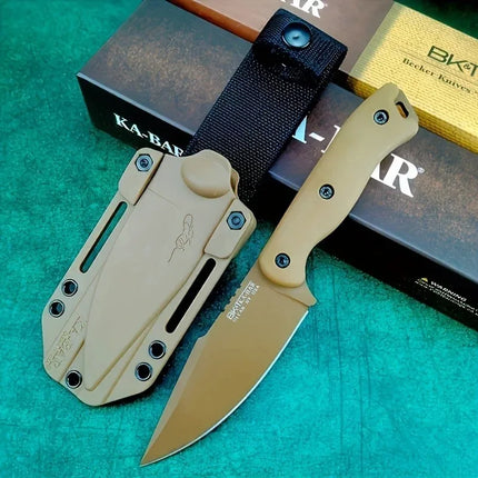 BK18 D2 Blade Nylon Fibreglass Handle Fixed Blade Knife High Hardness Outdoor Straight Portable Multi-purpose Camping Knives