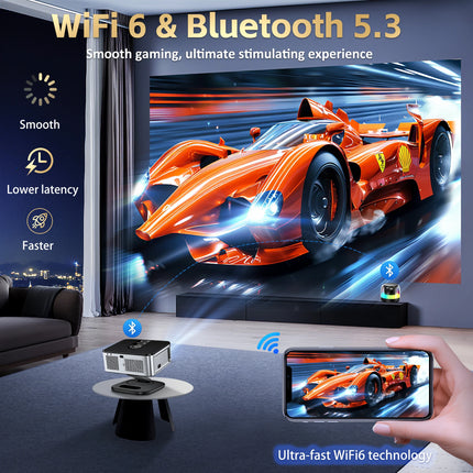 HORLAT 40000Lumen 4K Google TV LED Projector 3D Cinema Full HD 1080P Video Home Theater Auto Keystone 5G WiFi Portable Proyector