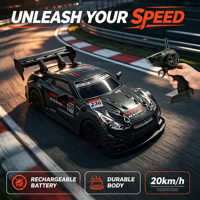 4WD Remote Control Drift Racing Car 1:24 Scale 20KM/H High Speed 2.4G Dual Mode RC Vehicle Durable Body Hobby Toys Gift For Boys