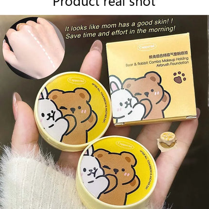 Moisturizing Concealer Air Cushion Foundation Cream Light Natural Waterproof Brighten High Coverage Base Makeup Cosmetics