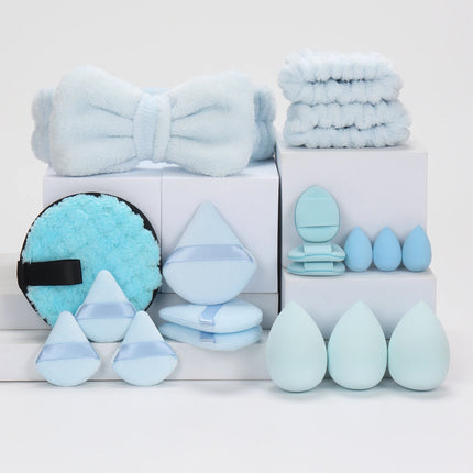 19 件 Cosmetic Puff Makeup Sponge Blender Beauty Egg Foundation Sponges Puff Wash Face Headband Wristband Make up Accessories