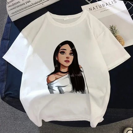 Kobiety Ariana Grande niebezpieczna kobieta Harajuku koszulka z nadrukiem topy moda letnia koszulka z krótkim rękawem dziewczyna