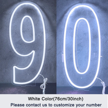 Extra-Large LED Neon Numbers Sign 76cm/100cm Stand up & Wall Mounted for Birthday Wedding Celebration Party Decor