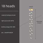 18 heads / black / warm light