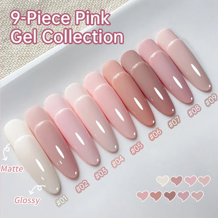 9 Colors Pink Patting Glue Smudge Canned High Saturation Popular Semi-Solid Nail Polish Glue Nail Salon Special