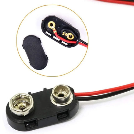 10pcs 9v Battery Clip Connector Plastic Battery Snap I type Cable Lead PP3 with 150 mm Flying Leads