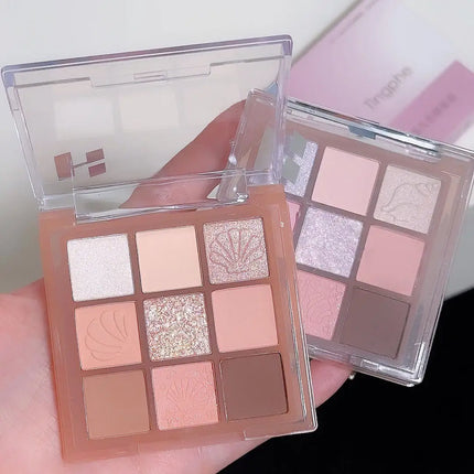 DIKALU New Shell Nine Color Eyeshadow Plate Powder Purple Low Saturation Earth Blush High Light Lying Silkworm Brightening Compr