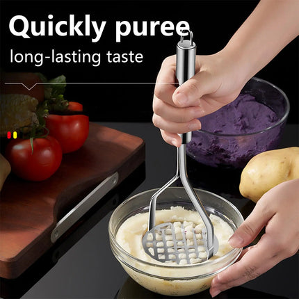 Potato Press Stainless Steel Kitchen Potato Masher Tool Kitchen Gadgets for Pureeing Meat Bean Vegetable Fruit Cooking Home