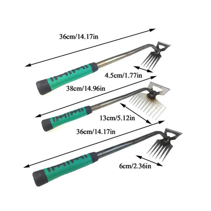 Puller Shovel 5/6/11 Tooth Weeding Removal Hand Gardening Loose Soil Tool 2 In 1 Garden Rake Manual Weed Grass Rooting Tool