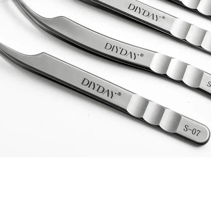 DIYDAY Eyelash Extension Tweezers Stainless Steel Eyebrow Precision Tweezers Fiber Tip Volume Isolation Lashes Extension Tweezer