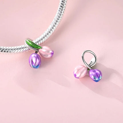 Spring Charms Beads Pendant 925 Sterling Silver Flower Butterfly Dragonfly Mushroom Charms Fit Bracelet Woman Man DIY Jewelry