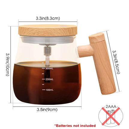 400ml Electric Self Stirring Coffee Cup Waterproof Glass Mug with Automatic Protein Powder Mixing Function
