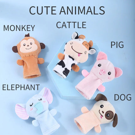 Children Animal Education Dolls Baby Finger Plush Doll kids Hand finger puppets Toy Teaching Aids Boys Girls tell story material
