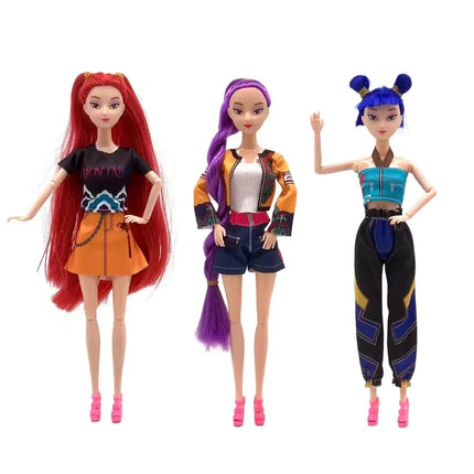 Kpop Rumi Mira Zoey Vinyl Doll Anime Hunters Girl 11 Inch Articulated With Theme Music Cute Toy 3PCS Set Gift for Kids Girl Fans
