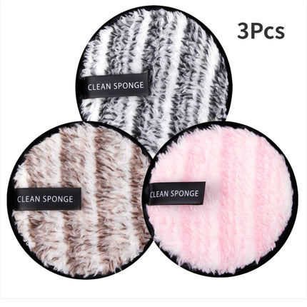 3Pcs Reusable Make Up Remover Pads Cotton Wipes Face Cleansing Sponge Cosmetics Microfiber Washable MakeUp Towel Skin Care Tools
