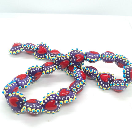 4pcs/8pcs16mm Full-hearted Color-matched Lampwork Glass Bead DIY for Jewelry Making Bracelets Earrings Necklace Gifts Accessorie