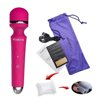 Nalone Powerful Vibrator Optional 3 Nozzles USB Recharge Magic Wand AV Vibrator Massager Vibration Dildo Adult 18+ Women Sex Toy