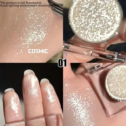 Long-Lasting Glitter Eyeshadow -Radiant High Shine,Face and Eye Highlighter,Sparkling Powder Eye Makeup for Eyelids & Cheekbones