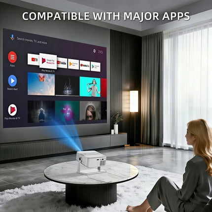 XNANO HA109 Portable LED Projector with Android 11 720P 4K Video Support WiFi 6 BT5.0 Gimbal Mount 200 ANSI for Home Cinema
