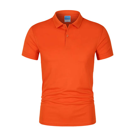 Men's POLO Shirt Solid Color Short Sleeved Top Spring Summer Team Workwear Customized Colors Choose From