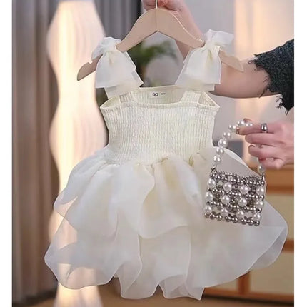 Summer Baby Girls Black Dress Formal Occasion Fancy Birthday Party Gown with Bow Children Clothing Infant Black Tutu Vestidos